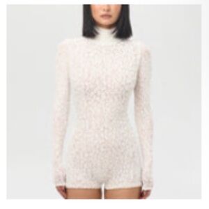 Elegant White Lace Long Sleeve romper